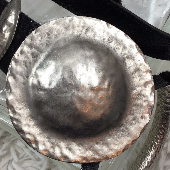 Vintage Anthony Alexander hammered silver and black suede sling belt - Picture 5 of 9